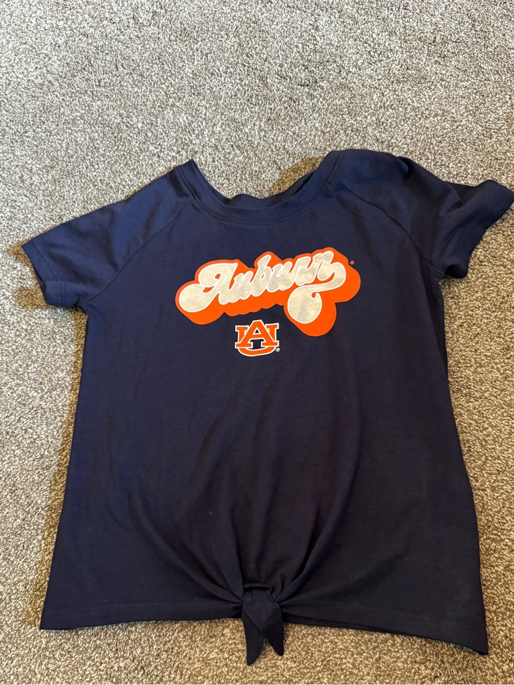 Rivalry Threads Auburn University girls medium 7/8 Tie front War Eagle Navy